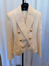 White Blazer with Gold Buttons