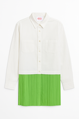Shirt with Green Pleats