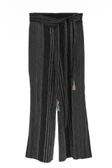 Silk Pants with Fringed Tie