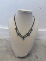 Dainty Blue Diamanté Necklace