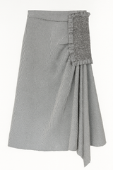Striped Rushed Skirt