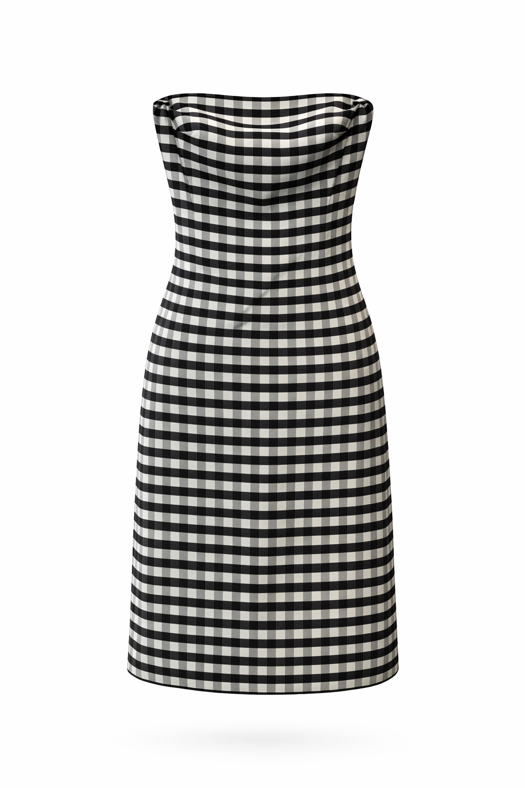 Strapless  Checkered Dress